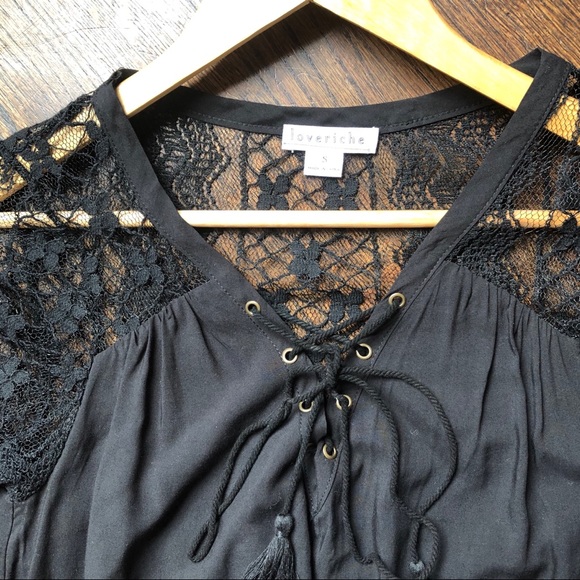 Loveriche Black Shift Dress with Lace Long Sleeves - Picture 8 of 8